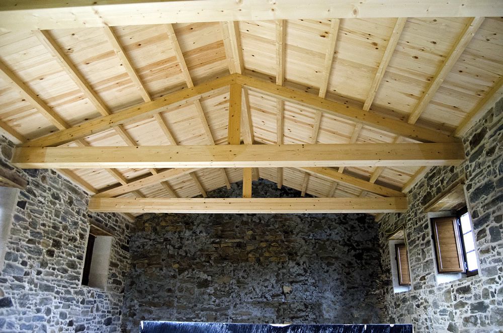 Cubierta de madera estructural en una rehabilitación