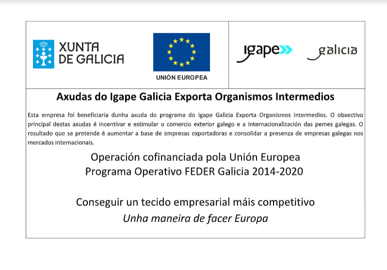 Cartel de las ayudas Galicia Exporta Organismos Intermedios