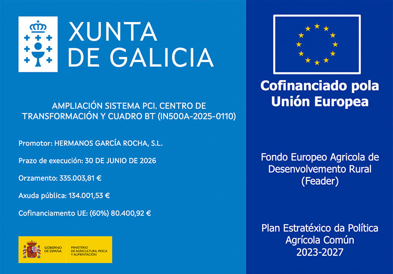 Cartel de la ayuda para la ampliación del sistema PCI, cofinanciada por la Unión Europea